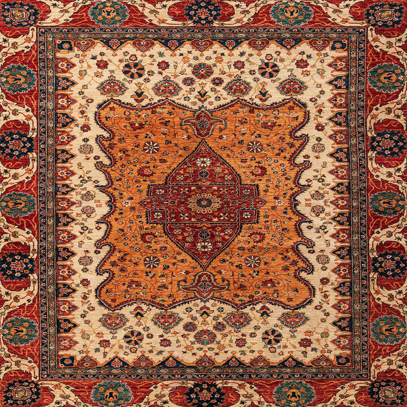 Tapis abstrait moderne 4184, Carré 6 pi