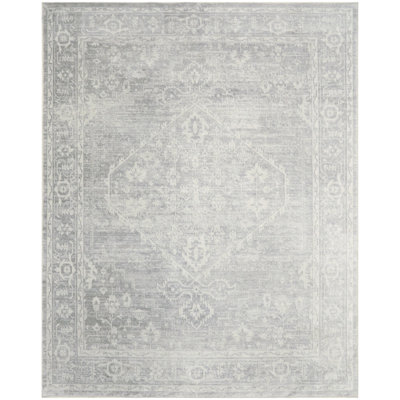 Bungalow Rose Harleigh Machine Washable Light Grey Vintage Indoor Rug