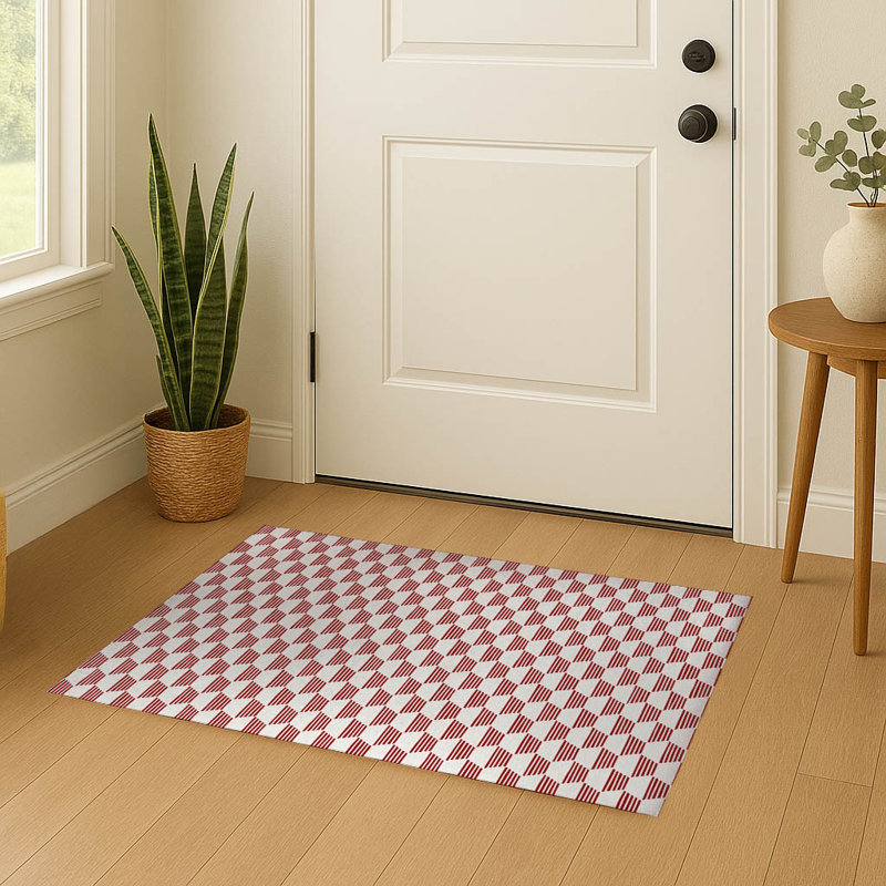 Paillasson Hexaline, Rouge canneberge, L 84 po x L 60 po