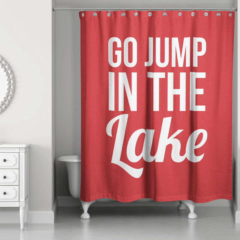 Rideau de douche simple Kristina Go Jump in the Lake