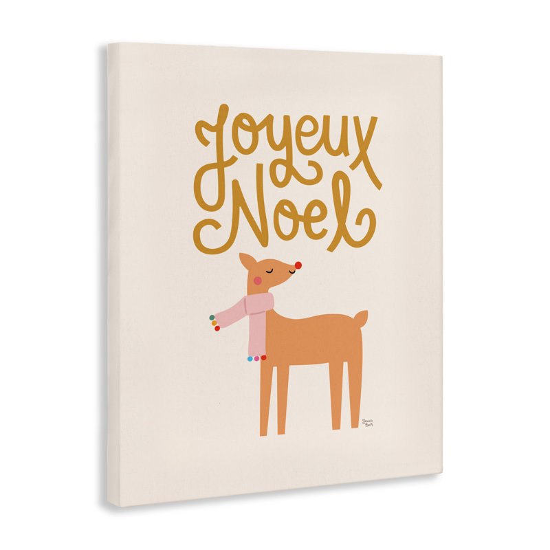 Joyeux Noël sur toile de renne, conception par Jessica Beck, H 40 po x l 30 po