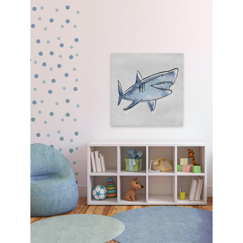 Cheeseman Great Shark Print on Wrapped Canvas, 24" H x 24" W x 1.5" D