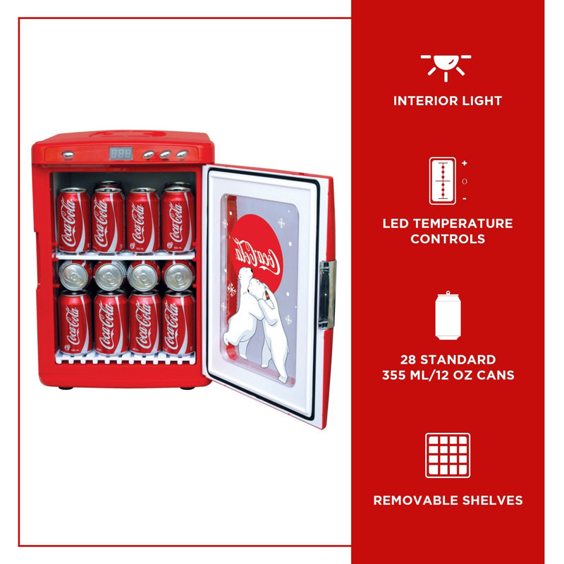 Coca-Cola 28 Can Countertop Mini Fridge, Red