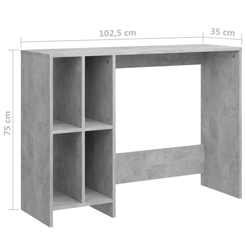 Gislind Writing Desk, Concrete Grey, Concrete Grey
