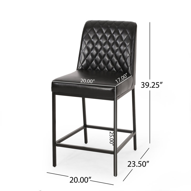 Sophisticated Counter Stool Set With  Design, Black