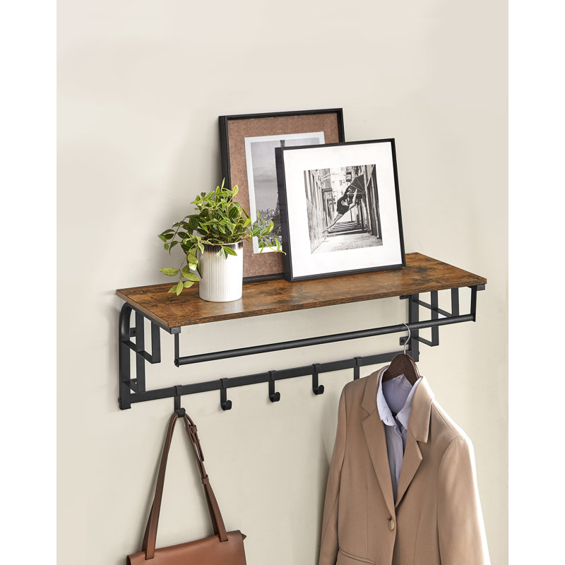 Maceus Steel Wall Wall Hook, Rustic Brown/Black
