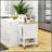 Utility Kitchen Cart, Rolling Island with Rubberwood Top, Narrow Design, Storage Drawer & Cabinet for Modern Kitchens-1409085561