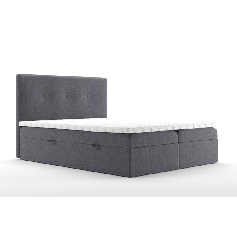 Boxspring Bed Bergen with Storage, Cream gray, 180 x 200cm