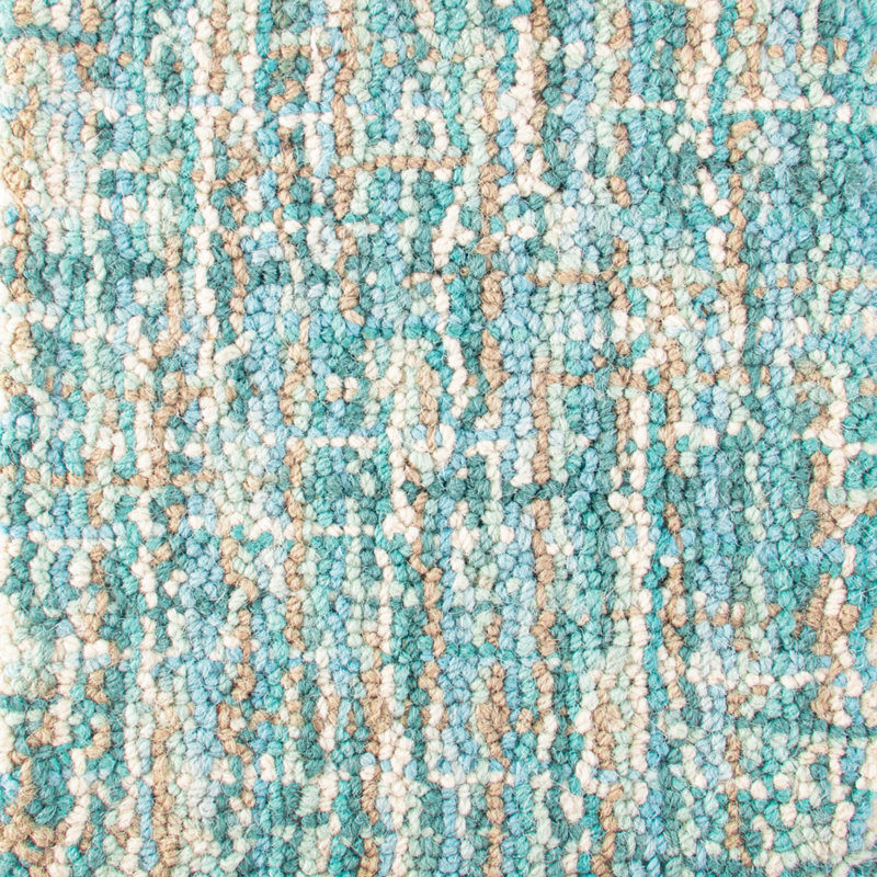 Tweedy Tufted Wool Light green/Brown/White Area Rug, Rectangle 3' x 5'