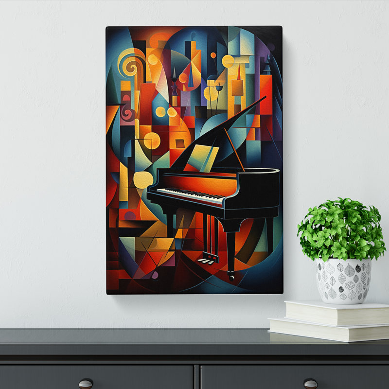 Piano Cubism - Wrapped Canvas, 50cm H x 35cm W x 3cm D