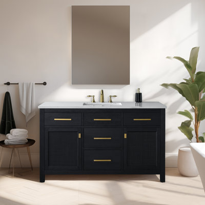 Meuble-lavabo simple 54 po avec plateau en pierre Marquist