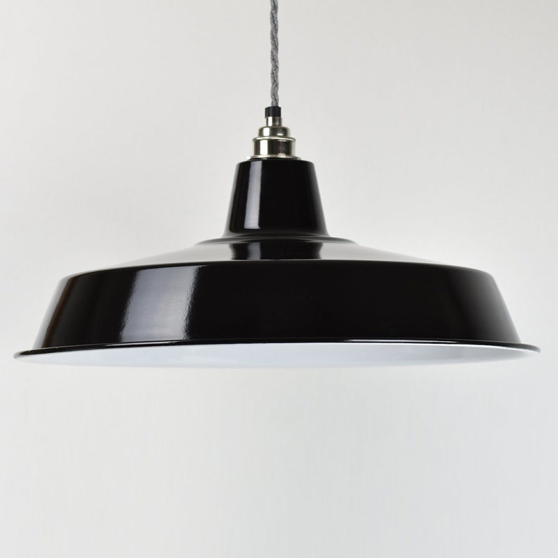 17cm H Metal Bowl Pendant Shade ( Screw On ), Black