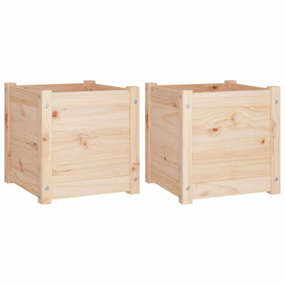 Jardinières en bois massif 2 pièces 15,7 po x 15,7 po x 15,7 po Arlmont & Co.