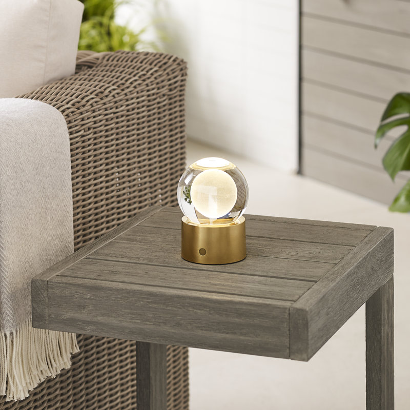 Mina Accent Rechargeable Table Lamp, Natural Brass