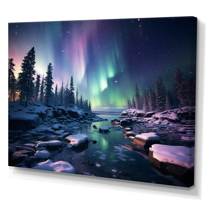 Canada Lumière polaire II sur toile, Toile tendue, H 16 po x l 32 po x P 1 po