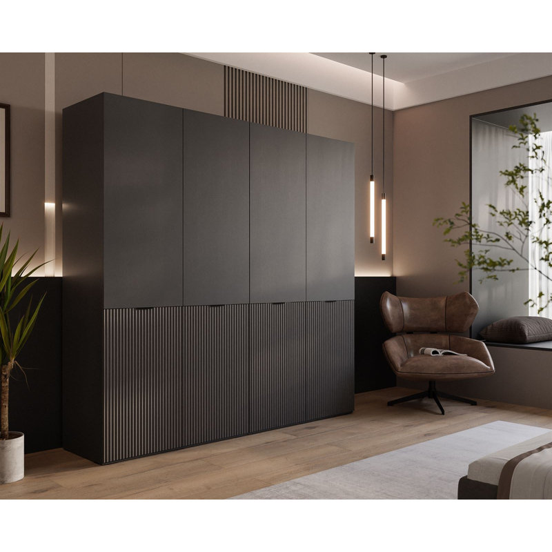 Manufactured Wood Wardrobe, Black Graphite