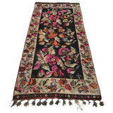 Ghelim Wool Black/Ivory/Pink Rug
