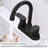 Degree Swivel Dual-handle Matte Black Metal Faucet For Modern Bathroom