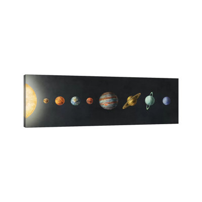 The Solar System 1 Piece Wrapped Canvas Panoramic Wall Art