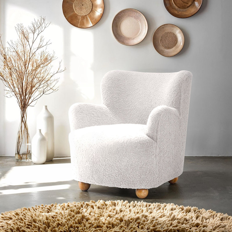 Chaise d'appoint contemporaine avec dossier incurvé, White