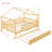 Full Size Wooden House Bed with Twin Size Trundle, Classic Natural, Sturdy Wooden Frame, Space-Saving Design-1929518695-1929518690