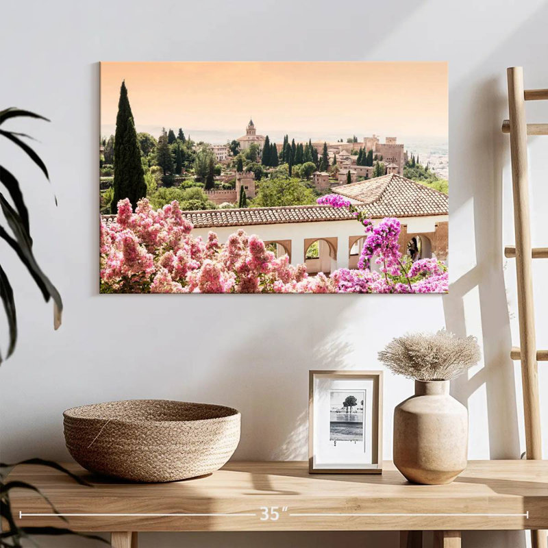 Ravi fleurs des jardins de l'Alhambra, H 16 po x l 24 po