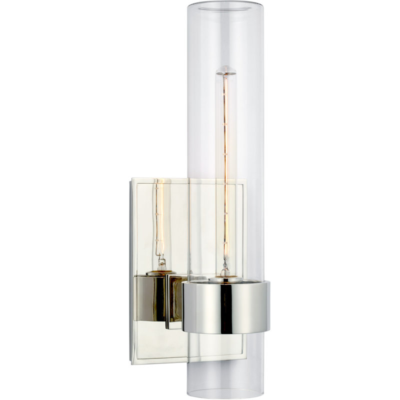 Ian K. Fowler Presidio Outdoor Sconce, 18" H x 6.25" W x 6.25" D, Polished Nickel