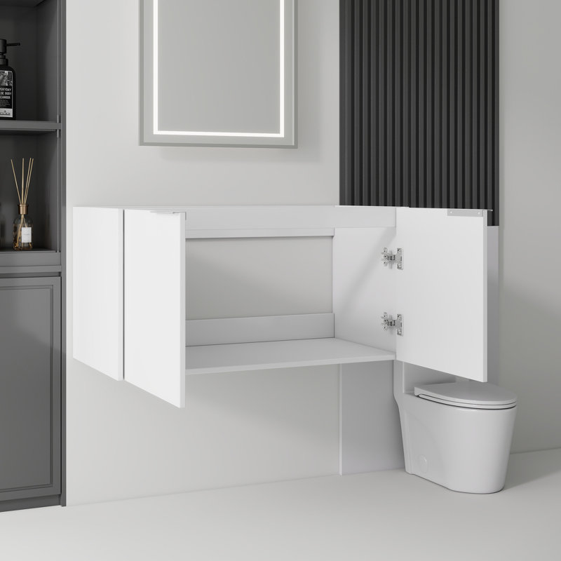 36, armoire de meuble-lavabo flottant, contreplaqué, White, 36" W