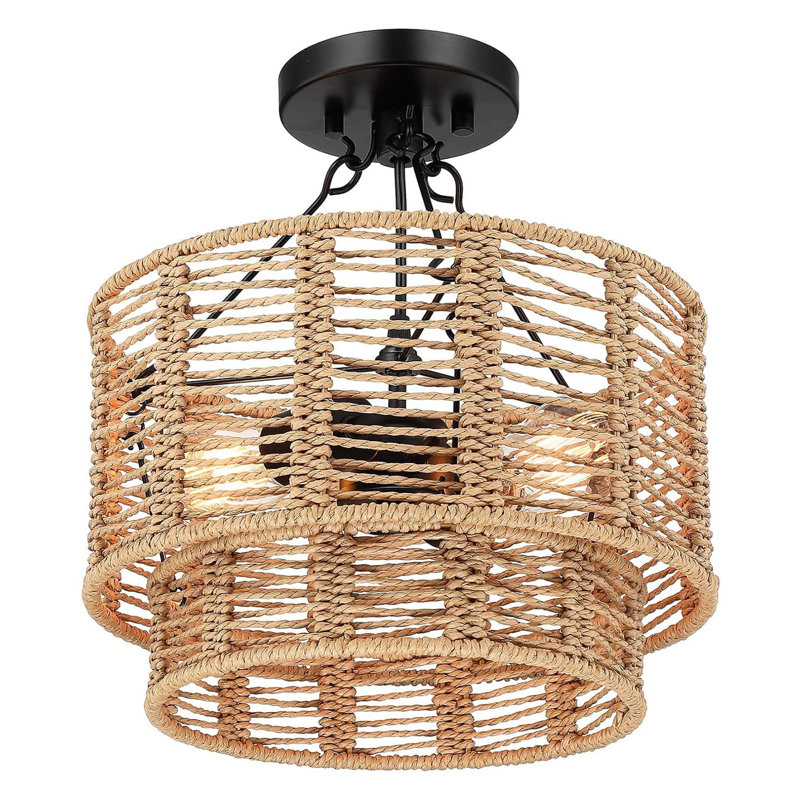 Rattan Flush Mount