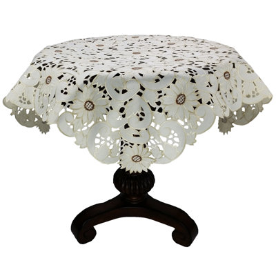 Sunflower Embroidered Cutwork Table Topper Accessory