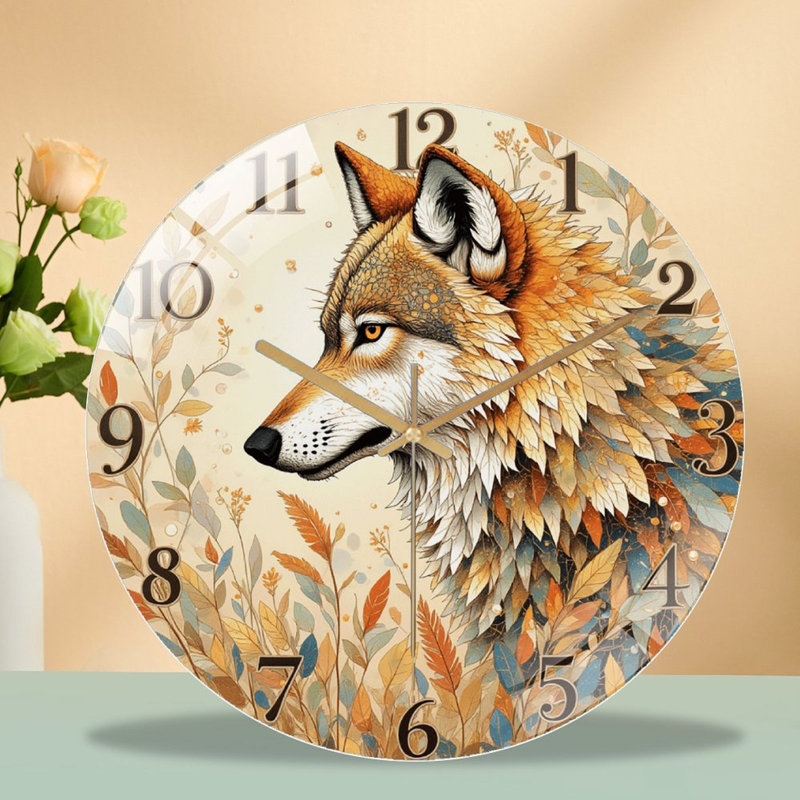 Horloge murale loup