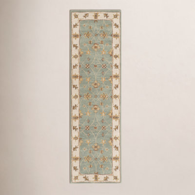 Southshore Green Hand-Woven Oriental Wool Rug