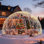 Tente de jardin en forme de dôme avec couvercle en PVC transparent, installation à connexion rapide et abri extérieur imperméable de style bulle pour 6 à 10 personnes, parfaite pour la terrasse, les fêtes et les mariages