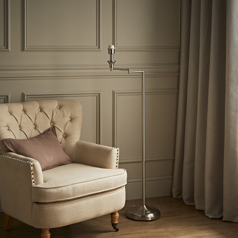 Letitia 132cm Swing Arm Floor Lamp, Brushed Chrome
