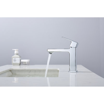 Modern Zinc Vanity Tap - 1 Hole, 600Mm Hose, Easy Temperature Adjustment Single Hole Laundry Faucet 1.5/Gpm Max Flow Rate, Deck Mount Installation