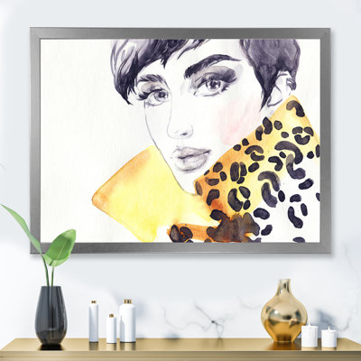 Peinture fantaisie, portrait féminin II - décoration murale sur toile glam