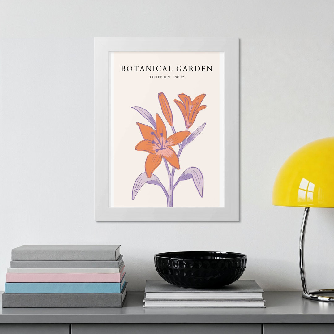 Botanical Garden Wall Art, Orange Lily Print, Vintage Floral Decor, Flower Market Poster, Collection No 82