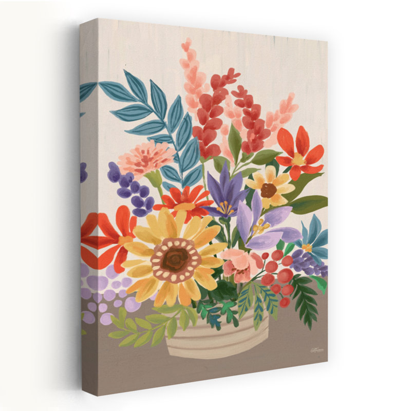 Panier lumineux - Art contemporain de fleurs en pot, H 36 po x l 24 po