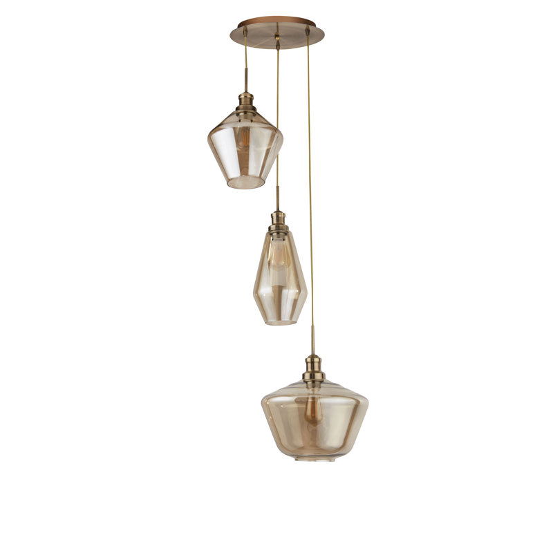 Colette 3-Light Cluster Chandelier, Gold