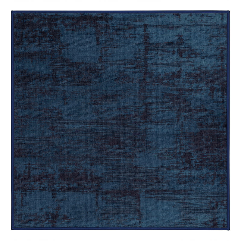 Tapis abstrait gris lavable à la machine, Carré 5 pi