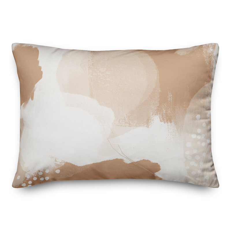 Coussin lombaire intérieur / extérieur abstrait, Brun clair