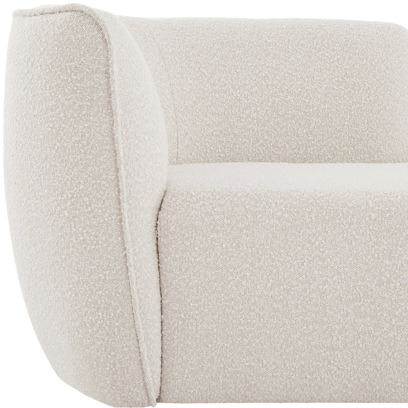 Hilton 70" Boucle Chaise Lounge, Cream Boucle Fabric