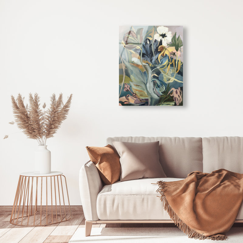 Botanic Overlap High-Gloss Frameless Acrylic Glass Wall Art Abstract Print by Oliver Gal, Ready to Hang, 16 x 20, 36"H x 30"W