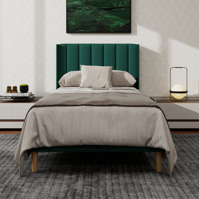Upholstered Platform Bed Frame With Wingback