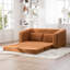 Lit convertible orange à 3 places avec mousse à haute densité, chenille goutte d'eau et coussins assortis pour le salon