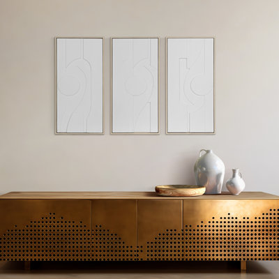 Bohm Sagebrook Home Contemporary Novak Dimensional, ensemble de 3 toiles en bois 12 x 24