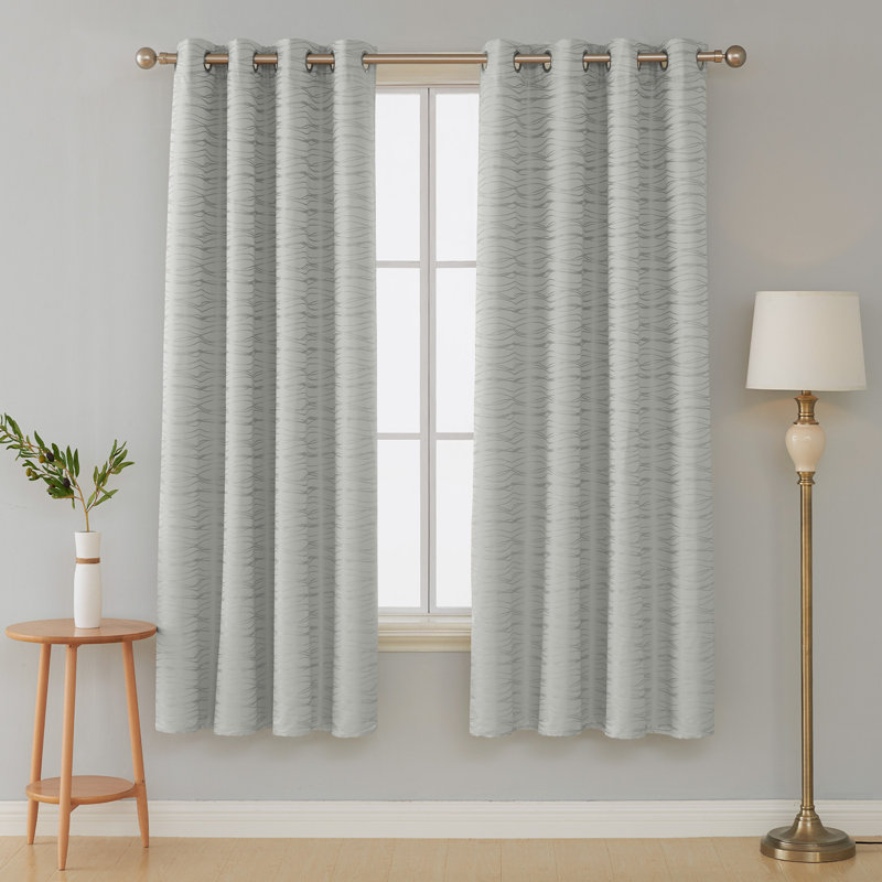 Bakstran Blackout Curtain Pair, Light Gray, 15"Hx10"Wx1"D