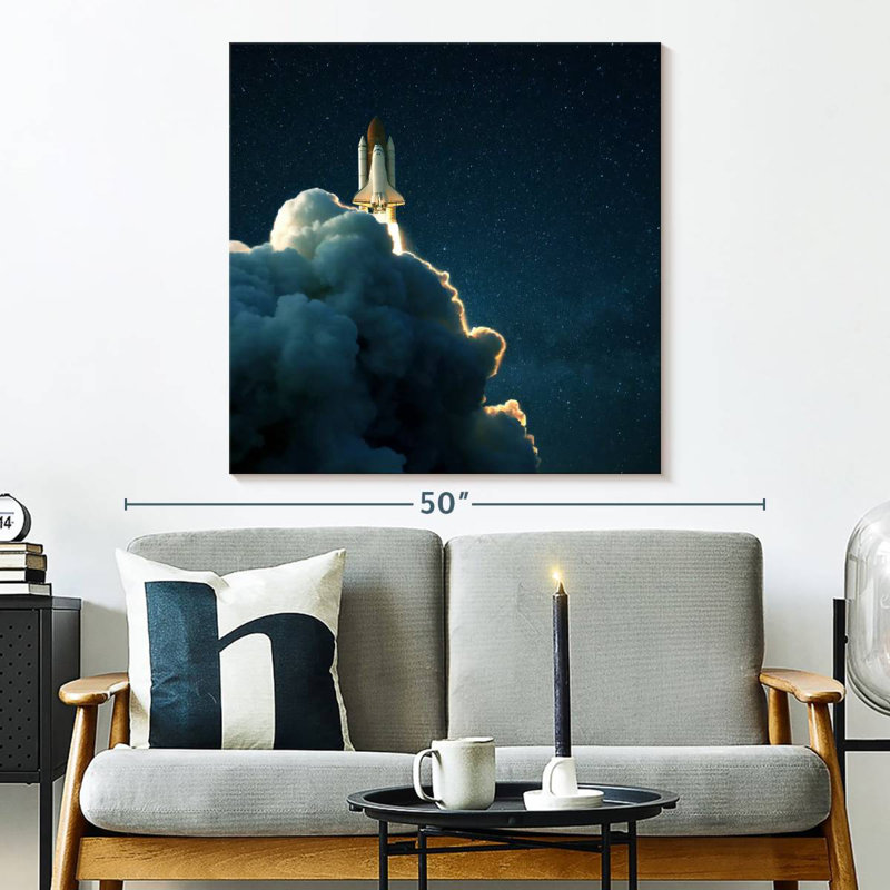 Oberle Starry Space Shuttle Launch, 33" H x 33" W