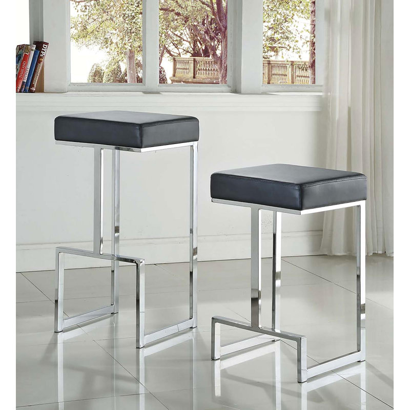 Tabouret de bar rembourré, Noir