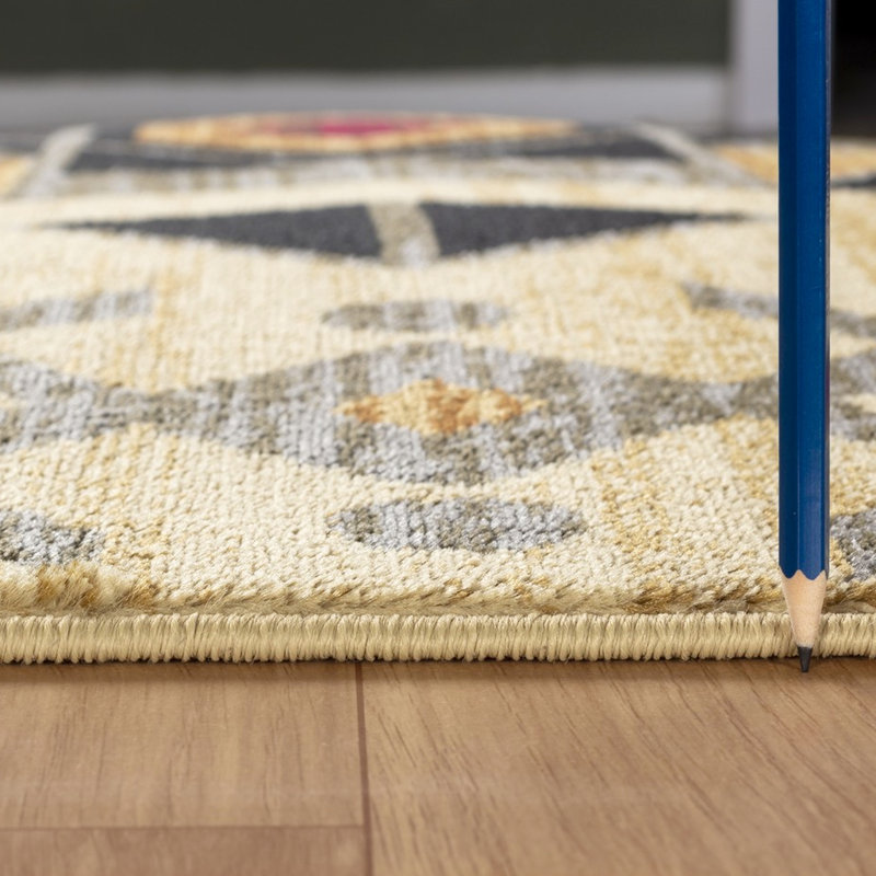 Tapis de couleur crème, teint en polypropylène, de 5,25 pi x 7,25 pi, pour occuper la vie, avec support en jute de 5 pi 3 po 7 tapis, style, maisons, décor de plancher
